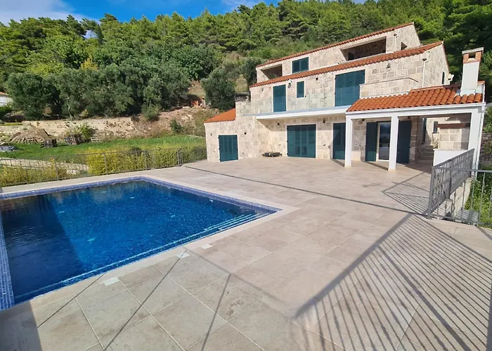 Magnificent New Tofta On Lopud, Croatia. Sea Views From The Infinity Pool *